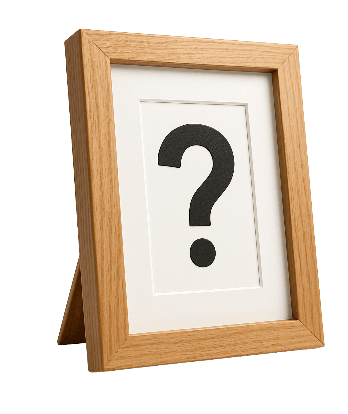 Picture frame with question mark