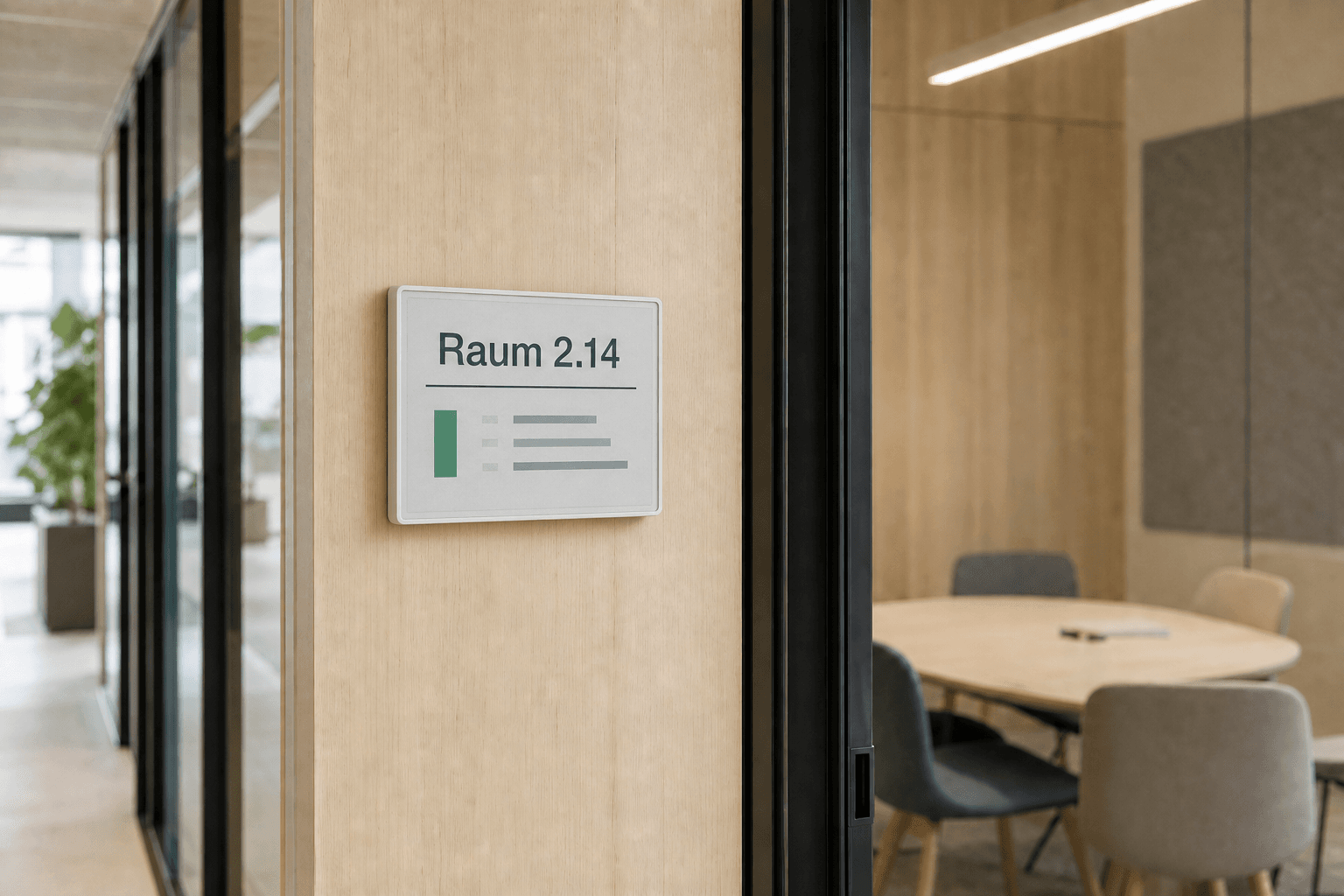 OpenPaper als digitale Raumbeschilderung im Büro