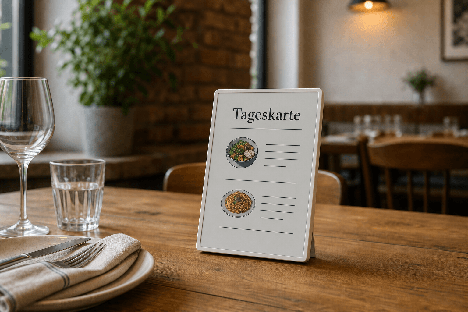 OpenPaper als digitale Tageskarte im Restaurant